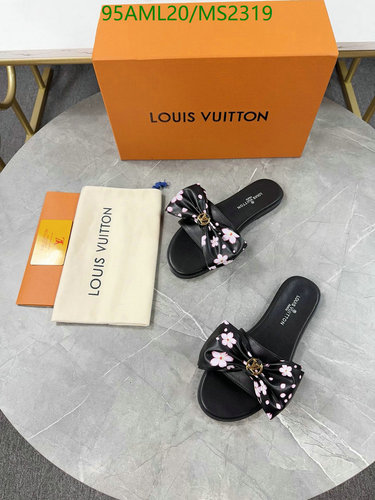 Louis Vuitton Women's Classic Floral Bow Flat Slides - Comfortable Cowhide Sandals 37 Louis Vuitton Women's Classic Floral Bow Flat Slides - Comfortable Cowhide Sandals