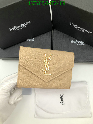 Yves Saint Laurent Grain De Poudre Embossed Leather Wallet - Compact & Stylish