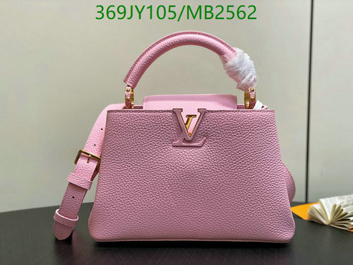 Louis Vuitton Capucines BB Handbag Pink Grained Leather Top Handle Bag