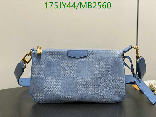 Louis Vuitton Blue Denim & Leather Shoulder Bag - Stylish Everyday Carryall