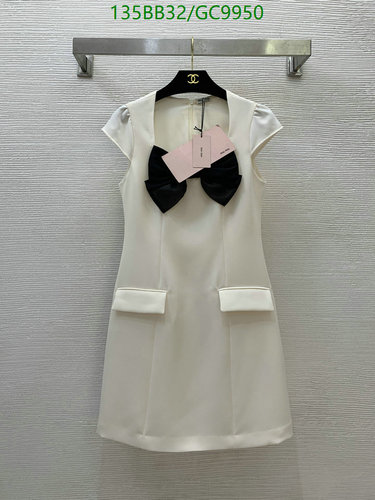 Miu Miu Elegant Bow-Detail Mini Dress - Chic White Cotton Blend