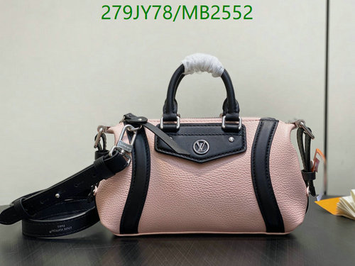 Louis Vuitton Stylish Pink & Black Genuine Leather Handbag - Elegant Everyday Carry