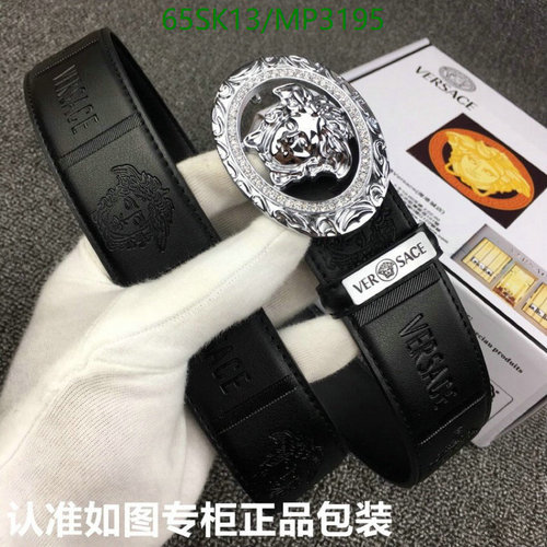 Versace Men's Black Cowhide Leather Medusa Buckle Belt 3.5CM Width 26 Versace Men's Black Cowhide Leather Medusa Buckle Belt 3.5CM Width