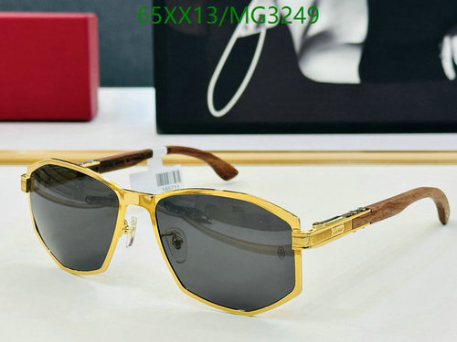 Cartier Gold-Tone Aviator Sunglasses with Wooden Arms - MG3249