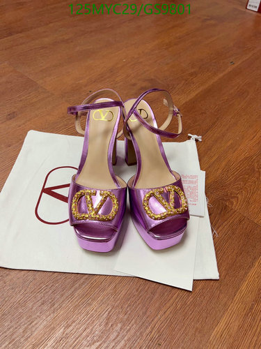 Valentino Garavani Platform Ankle Strap Sandals - Pink Metallic Leather Block Heels