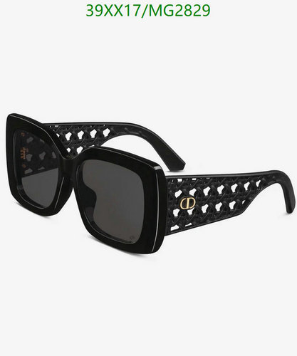 Dior Square Sunglasses with Cannage Pattern Temples - Classic Black Eyewear
