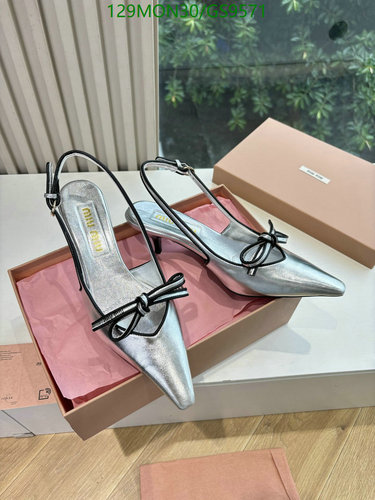 Miu Miu Women's Sheepskin Slingback Pumps - Elegant Silver Pointed Toe Heels