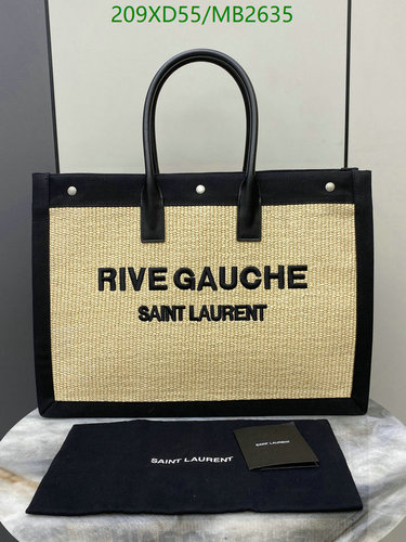Yves Saint Laurent Rive Gauche Raffia & Leather Tote Bag - Mirror Quality