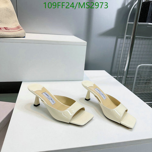 Jimmy Choo Women's Patent Leather Mules - Square Toe Slip-On Heels 6.5CM