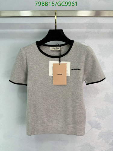 Miu Miu Women's Cotton Crew Neck T-Shirt - Stylish & Comfortable Top