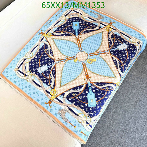 Louis Vuitton Silk Scarf - Elegant Monogram & Equestrian Design 90x90CM