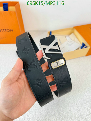 Louis Vuitton MP3116 Monogram Embossed Cowhide Leather Belt for Men 9 Louis Vuitton MP3116 Monogram Embossed Cowhide Leather Belt for Men