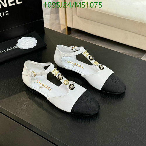 Chanel Women's T-Strap Flats with Camellia Embellishments - Elegant & Comfortable