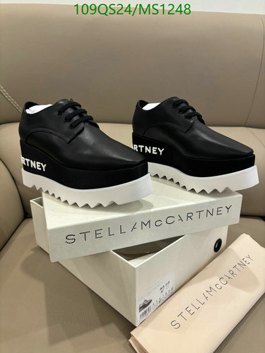 Stella McCartney Women's Platform Derby Shoes - Black Faux Leather Lace-Up