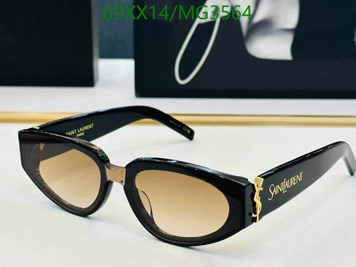 Yves Saint Laurent MG3564 Cat Eye Sunglasses | Brown Lens, Black Frame