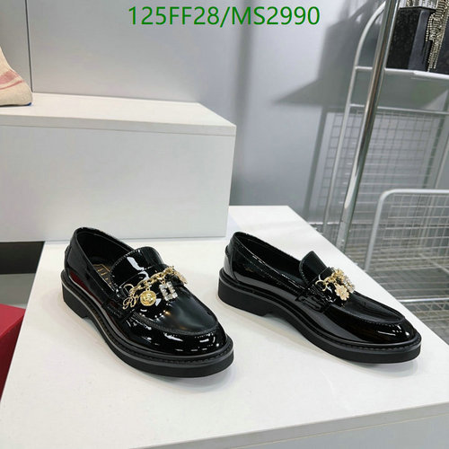 Roger Vivier Women's Patent Leather Loafers with Crystal Chain Detail