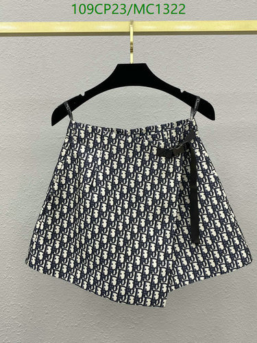 Dior Women's Oblique Pattern Mini Skirt with Belt - Elegant & Chic Design