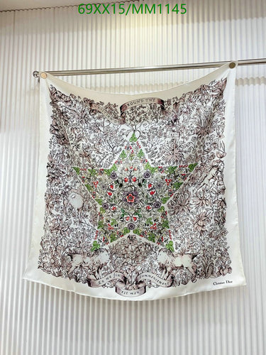 Dior Silk Twill Scarf 90CM: Elegant Star Floral Print Luxury Accessory