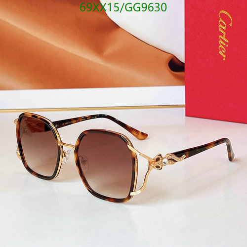 Cartier Elegant Square Tortoise Sunglasses for Women - UV Protection & Style
