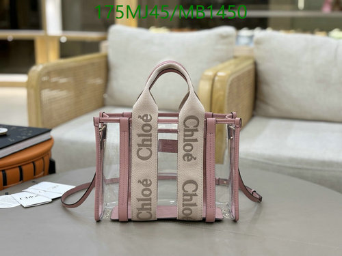 Chloé Woody Small Tote Bag in Clear PVC and Leather - Stylish & Versatile