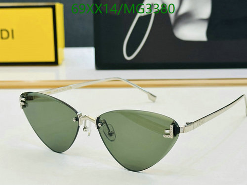 Fendi Cat-Eye Rimless Sunglasses with Crystal Embellishments - MG3380 7 Fendi Cat-Eye Rimless Sunglasses with Crystal Embellishments - MG3380