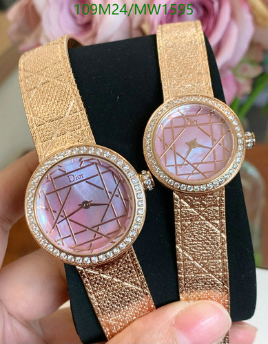 Dior Elegant Rose Gold-Tone Diamond Bezel Watch for Women - Quartz Movement
