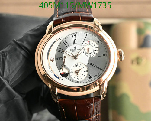 Audemars Piguet MW1735 Automatic Watch - Rose Gold & Brown Leather