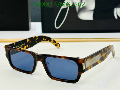 Saint Laurent MG3562 Tortoise Shell Sunglasses with Blue Tinted Lenses