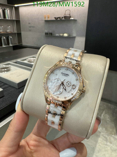 Chanel J12 Automatic Women's Watch - White Ceramic & Rose Gold Tone Bezel
