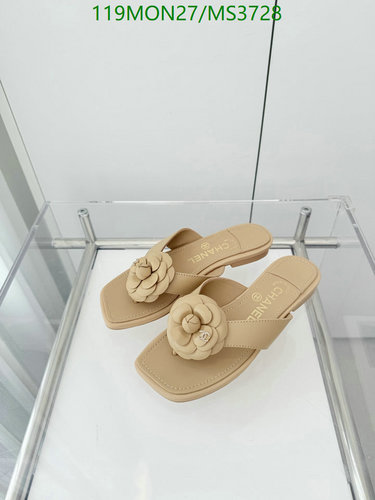 Chanel Women's Camellia Flower Flat Sandals - Luxurious Sheepskin & Leather