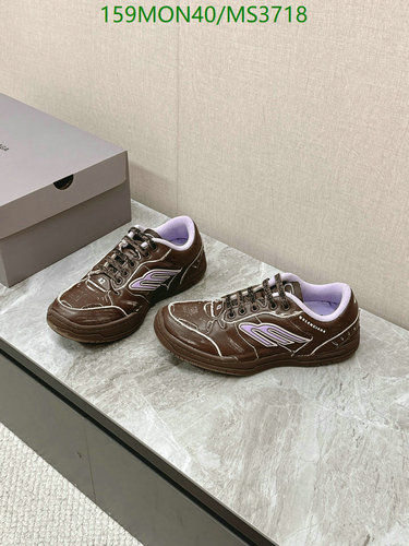 Balenciaga Women's Brown Leather Sneakers, Unisex EU35-45, MS3718 Style