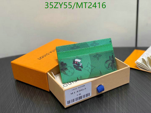 Louis Vuitton M14863 Card Holder in Serene Green Cowhide Leather - Slim & Stylish