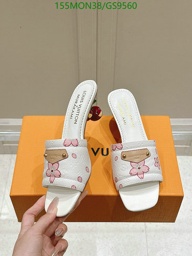 Louis Vuitton Murakami Cherry Blossom Heeled Mules - White Leather Sandals