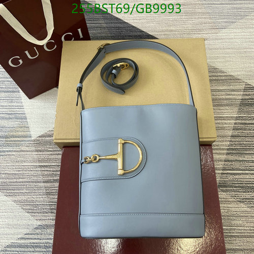 Gucci Horsebit 1955 Shoulder Bag - Light Blue Leather with Gold-Tone Hardware
