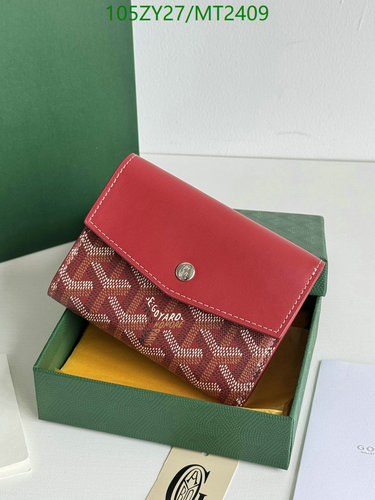 Products 3 Goyard Trifold Wallet in Red & Brown: Compact & Stylish Sheepskin Design