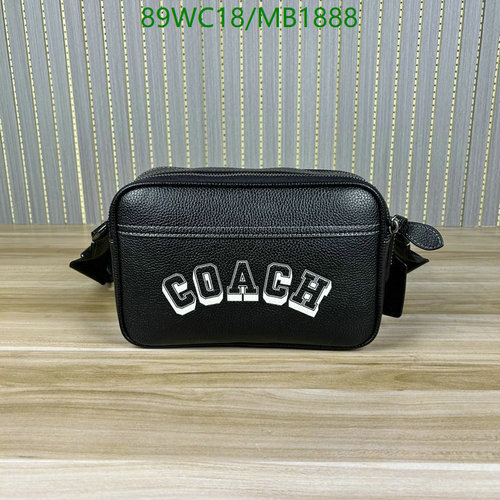 Coach Leather Crossbody Bag with Varsity Logo - Stylish & Compact Design