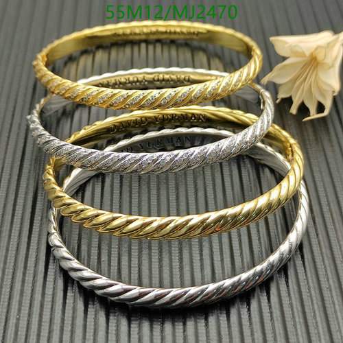 David Yurman Inspired Twisted Cable Bracelets - Gold & Silver Tones, Pave Diamonds