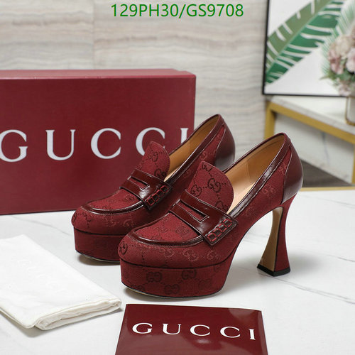 Gucci Women's Platform Loafer Pumps - Luxurious Sheepskin & Cowhide Heels