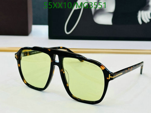 Tom Ford MG3551 Pilot Sunglasses | Tortoise Frame, Yellow Lens | Size 56-14-145