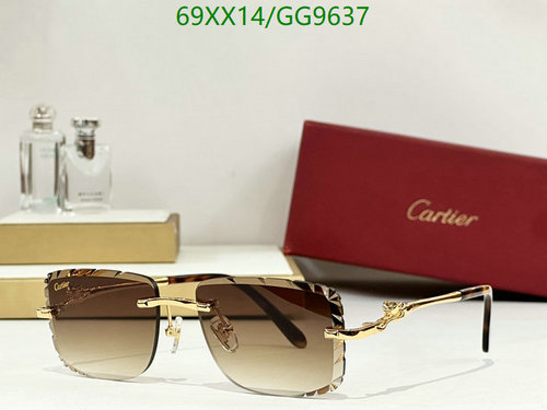 Cartier Rimless Gold-Tone Gradient Sunglasses with Panther Embellishment