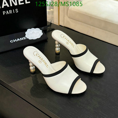 Chanel Women's Elegant Pearl Heel Mules - Sheepskin & Cowhide Luxury Slides