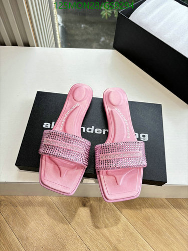 Alexander Wang Women's Pink Crystal Embellished Sheepskin Slides