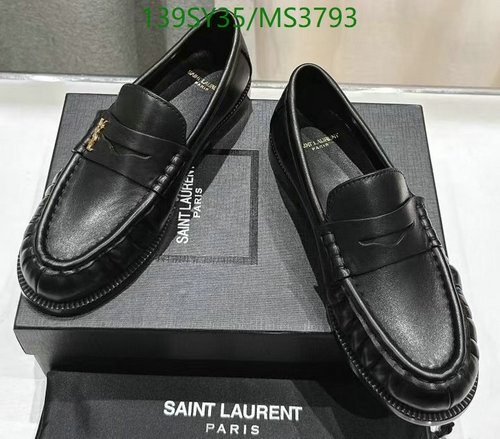 Saint Laurent Women's Black Leather Loafers, EU35-41, Stylish and Comfortable
