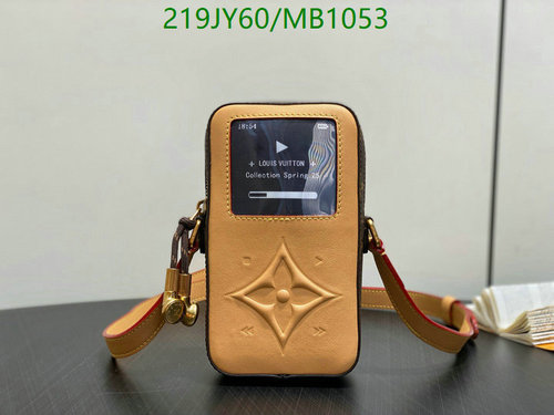Louis Vuitton Monogram Canvas Phone Holder with Leather Trim