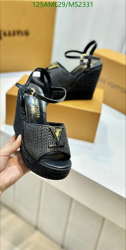 Louis Vuitton Women's Black Espadrille Sandals - High Heel Wedges 41 Louis Vuitton Women's Black Espadrille Sandals - High Heel Wedges