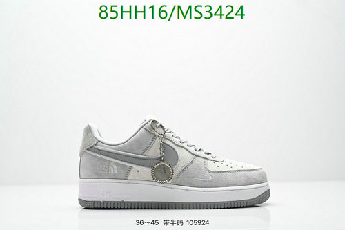 Nike x The North Face Air Force 1 Low Grey Unisex Sneakers for Everyday Wear