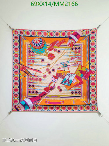 Louis Vuitton Monogram Travel Print Silk Scarf 90CM - Luxurious & Versatile