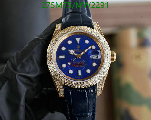 Products 3 Rolex Submariner Gold-Tone Automatic Watch with Blue Dial & Diamond Bezel