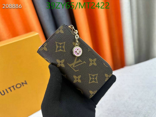 Products 11 Louis Vuitton Monogram Key Pouch Wallet with Pink Flower Charm