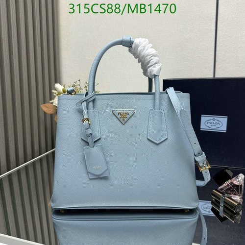 Prada Saffiano Leather Tote Bag - Elegant Light Blue Handbag for Women